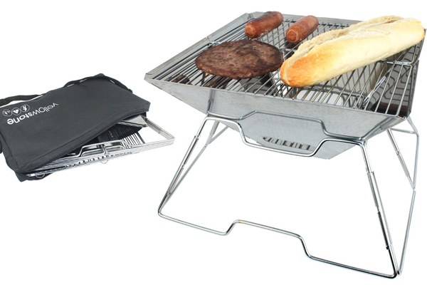 Stainless Steel Folding Camping BBQ with Stand