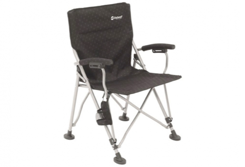 A black camping chair