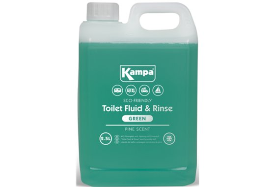 Kampa Green Toilet Fluid & Rinse - 2.5L Bottle