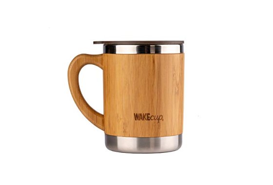 WAKEcup Reusable 280ml Bamboo Travel Mug | Double Walled Bam