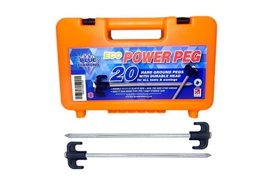 Blue Diamond POWER Pegs Hard Ground Tent & Awning Pegs x 20