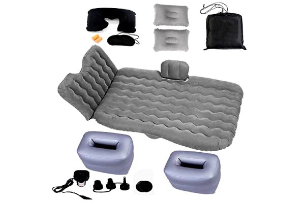 Icelus Inflatable Car Air Mattress with Back Seat Pump Porta