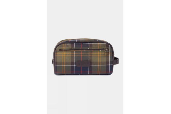 Barbour Tartan Washbag - Olive