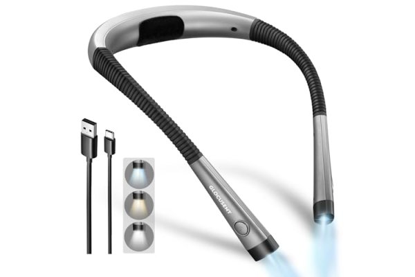Glocusent LED Neck Reading Light, Book Light for Reading in