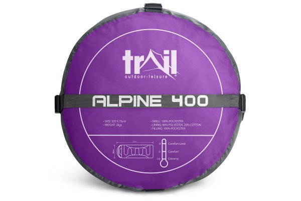 Alpine Hooded Sleeping Bag 400gsm