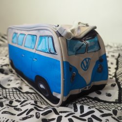 Blue VW Camper Van Wash Bag