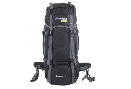 Yellowstone Edinburgh 65L Rucksack Black - front view