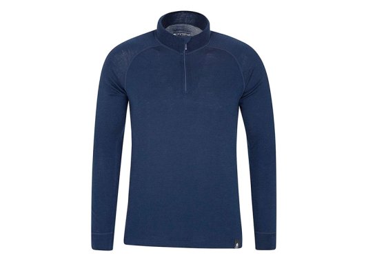 Mountain Warehouse Mens Merino Long Sleeved Zip Top