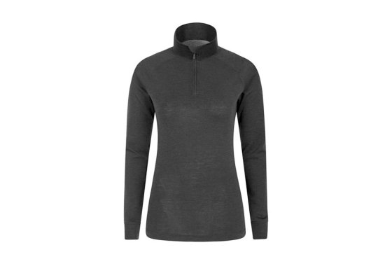 Mountain Warehouse Womens Merino Long Sleeve Zip Neck Top