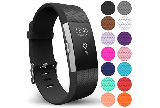 Yousave Accessories Compatible Strap for FitBit Charge 2, Si