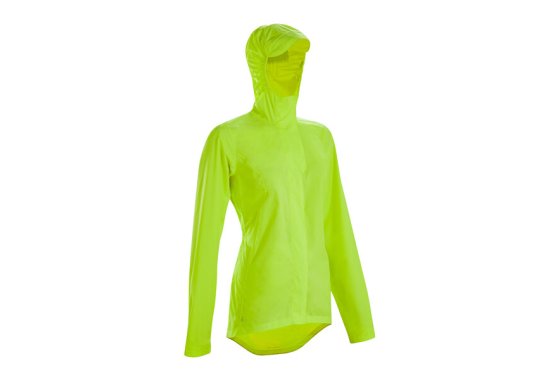 Decathlon Btwin Women's City Cycling Rain Jacket 100 - Neon 