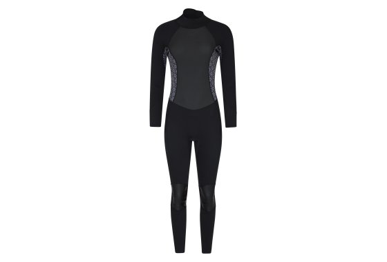 Printed Womens Full Wetsuit - Black