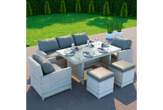 BillyOh Minerva Rattan Outdoor Garden 7 Seater Dining Sofa S