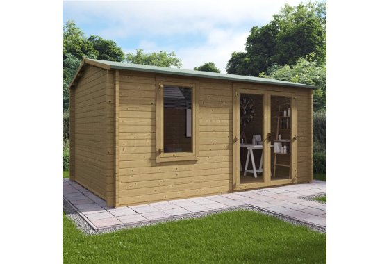 4.5m x 3.5m Pressure Treated Log Cabin - BillyOh Devon Log C