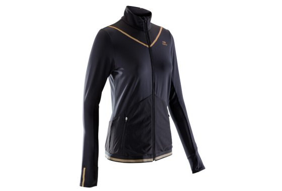 Decathlon Kiprun Warm Women's Running Jacket - Black Gold