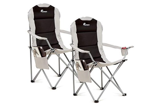 SUNMER Padded Camping Chairs - Set of 2 Deluxe Folding Chair