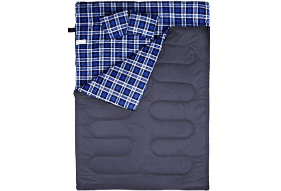 WERTYCITY Cotton Flannel Double Sleeping Bag for Backpacking