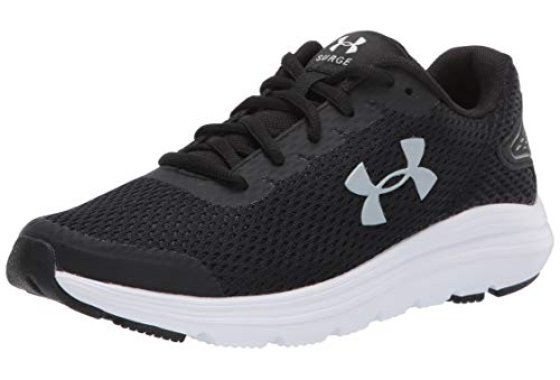 Under Armour Women's Surge 2 Road Running Shoe, Black/White/