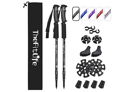 TheFitLife Hiking Walking Trekking Poles - 2 Pack With Antis