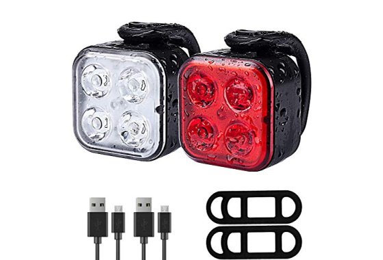 TESHUDI Bike Lights Set, Super Bright Bicycle Lights, IPX4 W