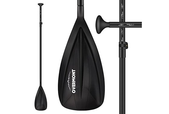 OVERMONT Aluminum Alloy SUP Paddle - 3 Piece Adjustable Stan