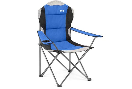 High Back Folding Camping Chair, Luxury Padded Seat, Heavy D