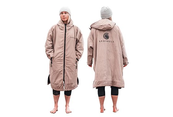 Seashell Adult Waterproof Changing Robe with Fleece Lining -