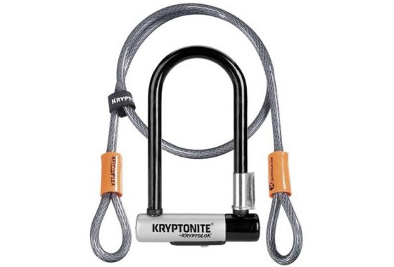 Kryptolock Mini D-bike Lock And 4' Flex Cable Lock Set