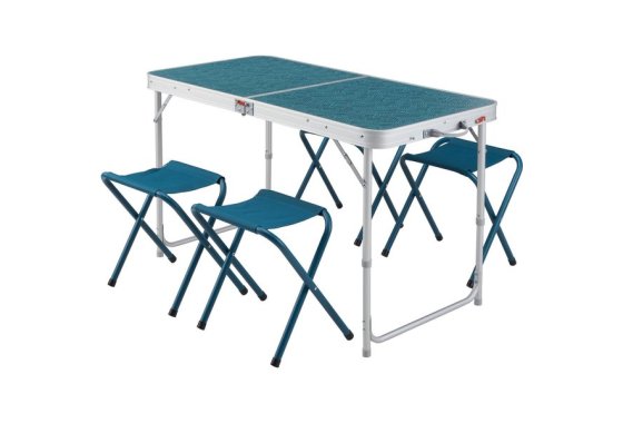 Folding Camping Table - 4 Stools - 4 To 6 People