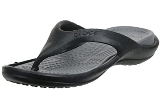 Crocs Unisex Athens Flip Flop, Black Black Smoke, 5 UK Men 6