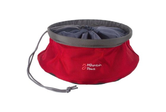 Mountain Paws Collapsible Dog Food Bowl, Red