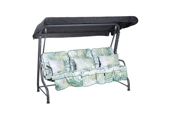 Alfresia 3-Seater Garden Swing Seat | Charcoal Frame with Ma