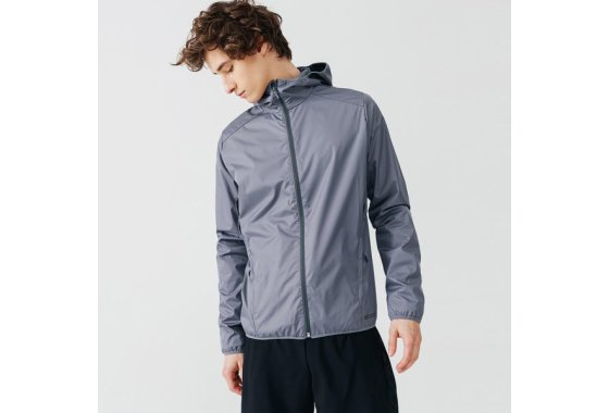 Kalenji Run Rain Men's Running Wind And Rain Jacket - Pebble