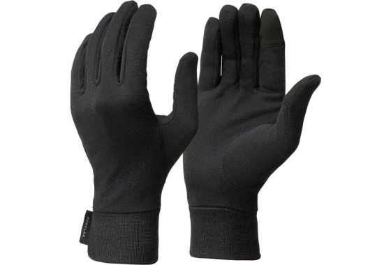 Adult Mountain Trekking Silk Liner Gloves - MT 500 Black