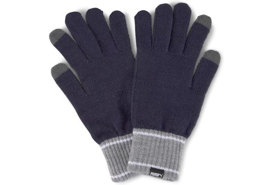 Puma Knit Gloves, Peacoat/gray Heather