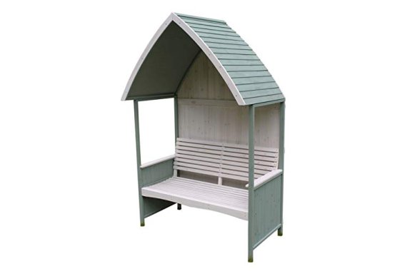 Garden Arbour with Integral Garden Bench (Sage Green)