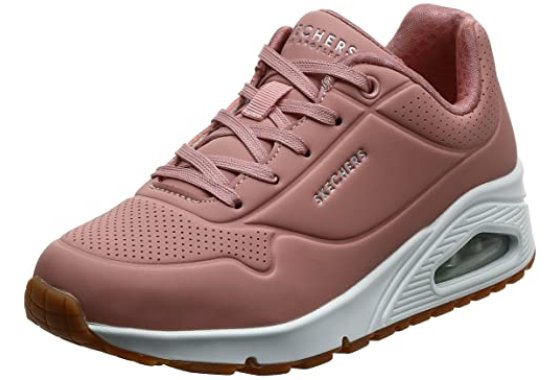 Skechers Women's Uno Stand on Air Sneaker, Rose Durabuck, 6.