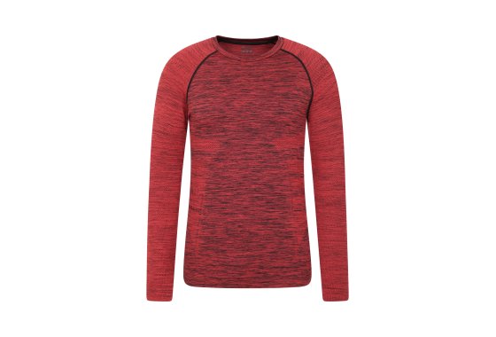 Slalom Mens Seamless Round Neck Top - Red