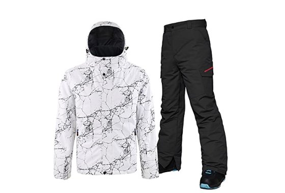 Men's Ski Jacket and Pants Set Snowboard Suit Waterproof SOu