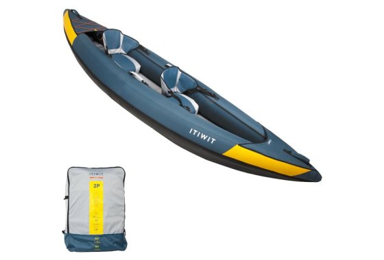 New 100 1/2 Person Touring Inflatable Kayak - Blue / Yellow 