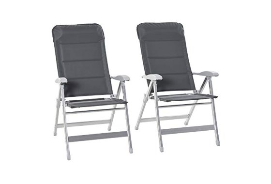 Outsunny Garden Chairs Set Of 2, Padded Folding Deck Chair P