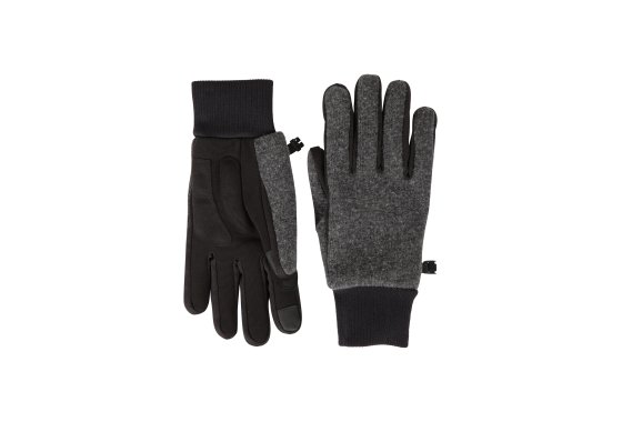 Windproof Fur Lined Mens Touchscreen Glove - Grey