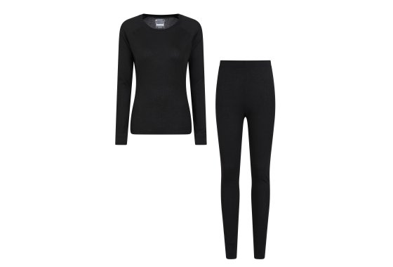 Talus Womens Thermal Top & Pants Set - Black