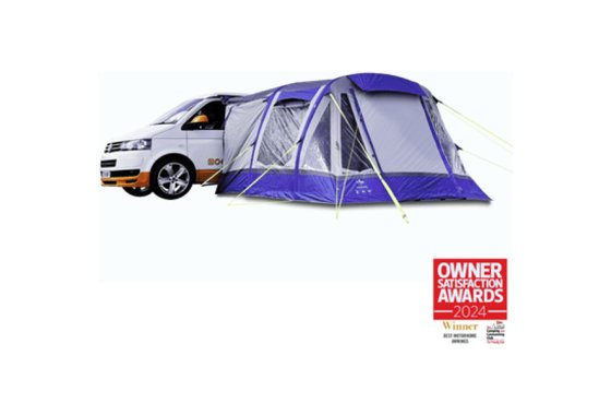 Loopo Breeze Inflatable Campervan Awning - Blue & Grey