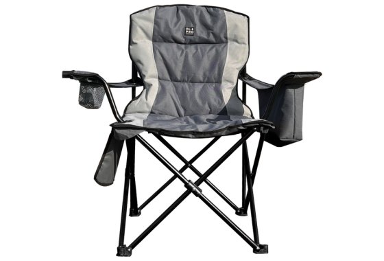 Henwick Padded Folding Camp Chair - Grey & Charcoal