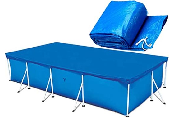 WINOK Pool Cover, Rectangular Swimming Pool Cover, Easy Set 