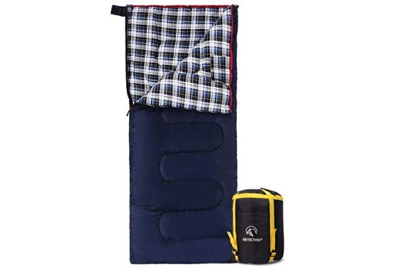 REDCAMP Cotton Sleeping Bag for Adult, Flannel Compact Sleep