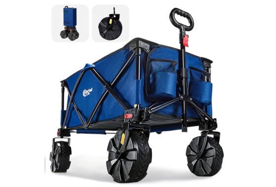 PORTAL Folding Beach Trolley Cart with All Terrain Big Wheel