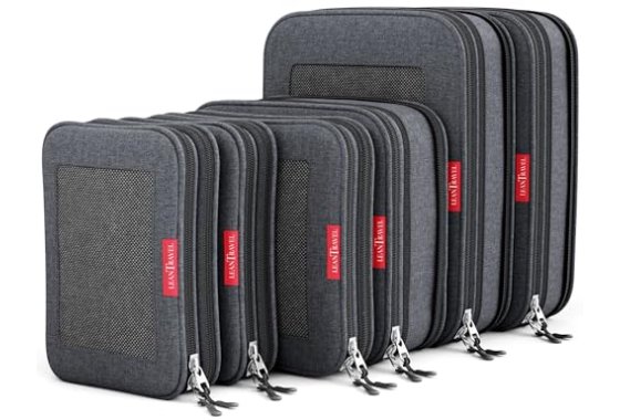 LeanTravel Compression Packing Cubes Luggage Organizers (6) 