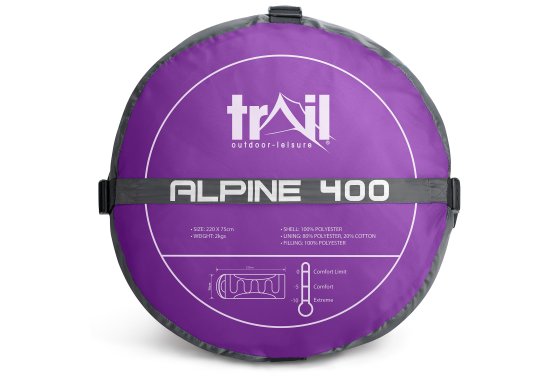 Alpine Hooded Sleeping Bag 400gsm